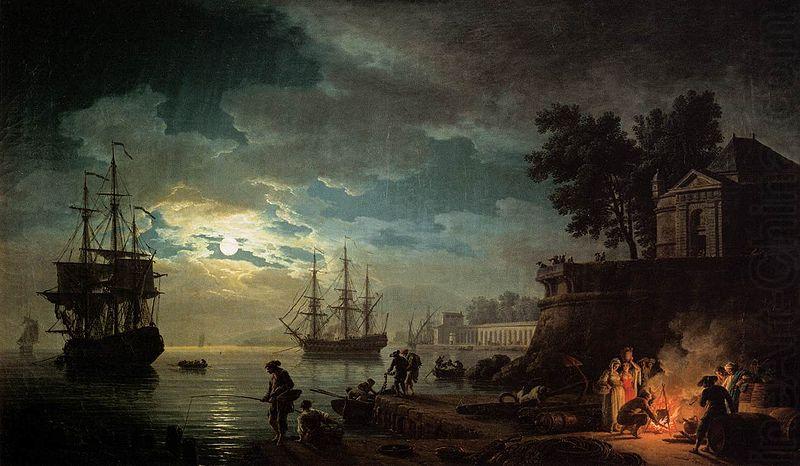 Claude-joseph Vernet Seaport by Moonlight china oil painting image